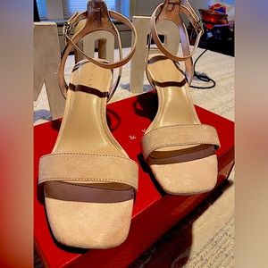 Kelly and Katie light pink/nude microsuede size 10 strap sandals.